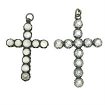 Two 19th century silver cross pendants