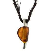 A modified amber abstract necklace
