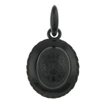 Late 19th century jet memorial locket.