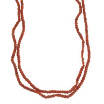 Coral single-strand bead necklace