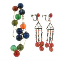 Bead necklace & earrings