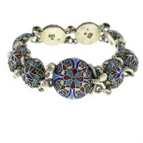 Late 19th century silver enamel bracelet