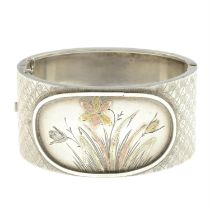 A Victorian silver hinged bangle