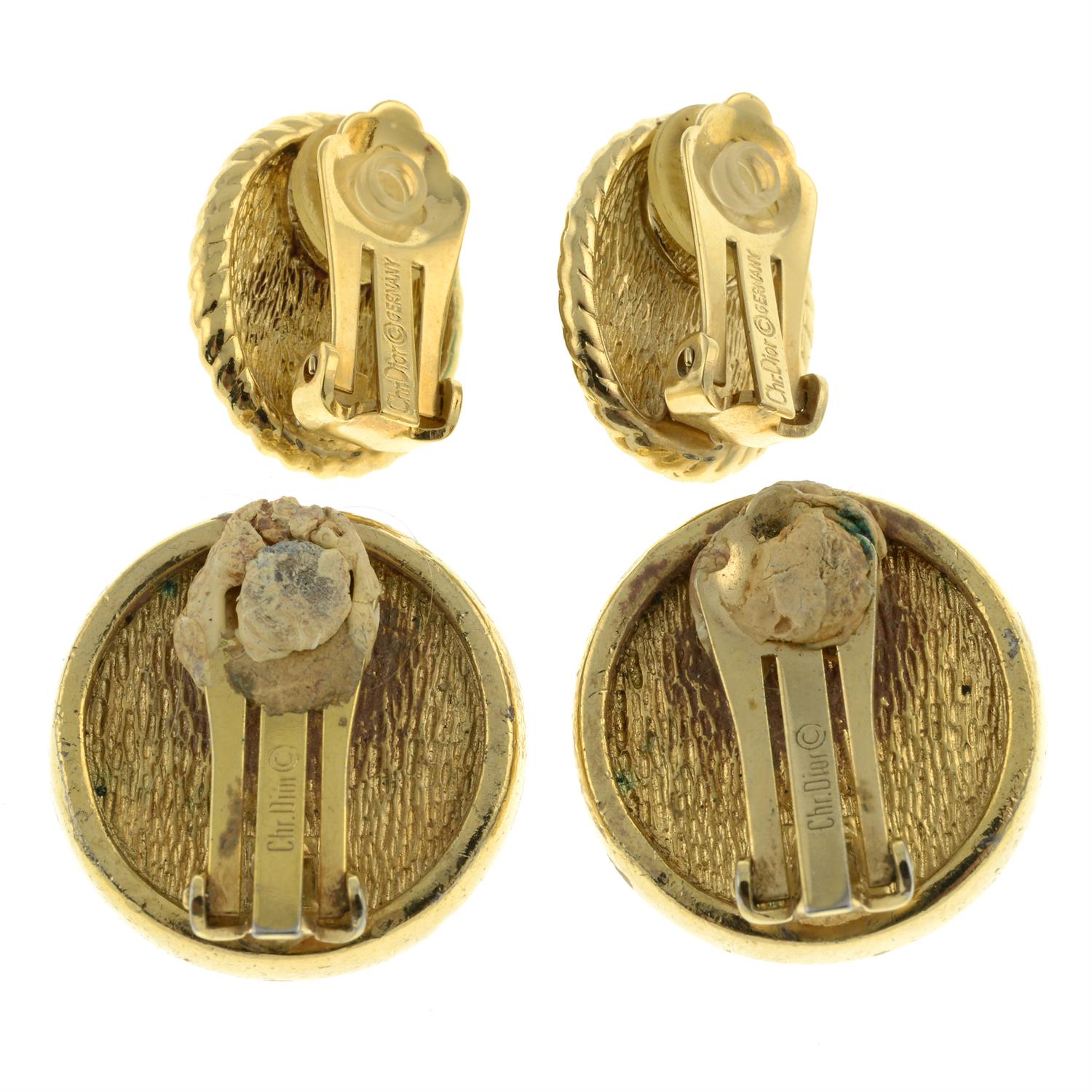 Christian Dior - two pairs of clip on earrings. - Image 2 of 2