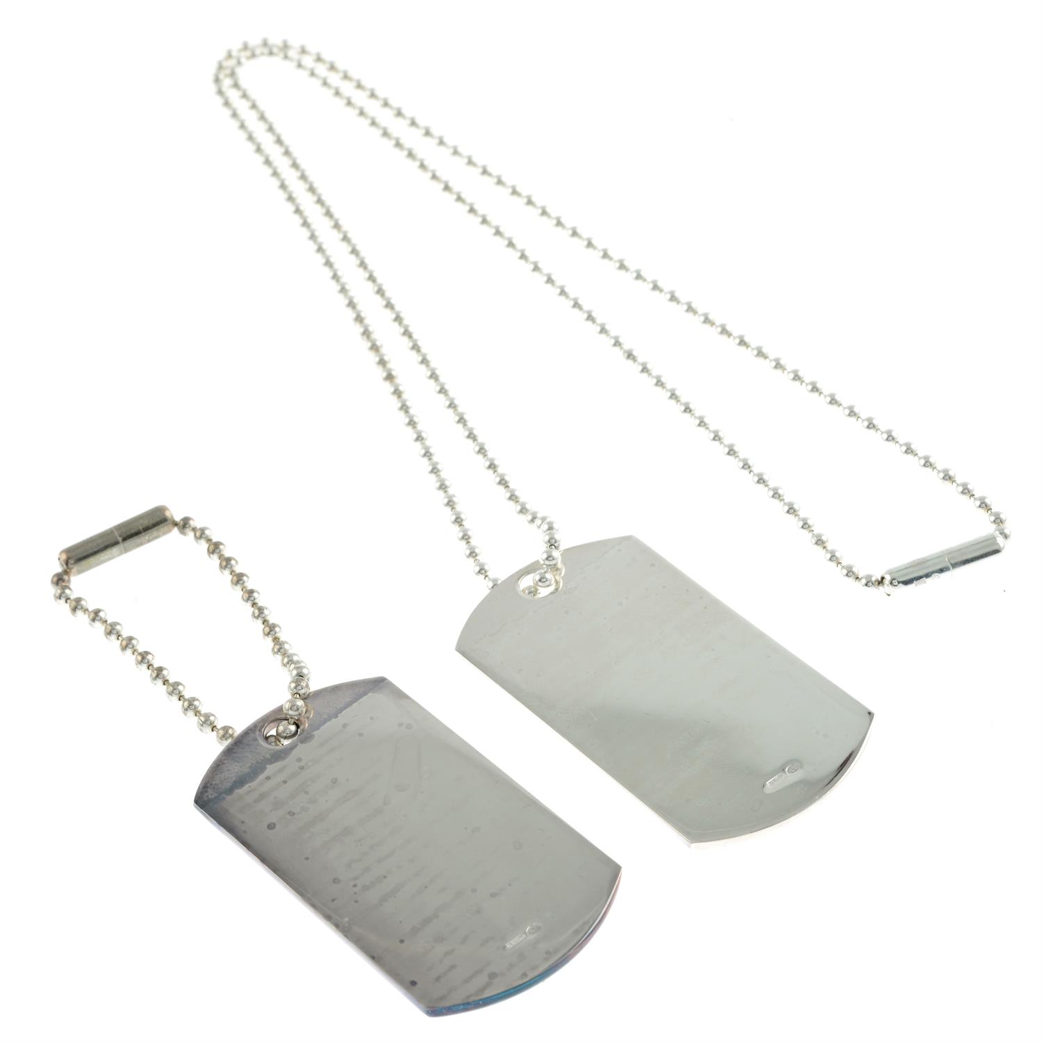 Gucci - two silver dog tags on chain. - Image 2 of 3