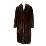 Three quarter length brown mink coat.