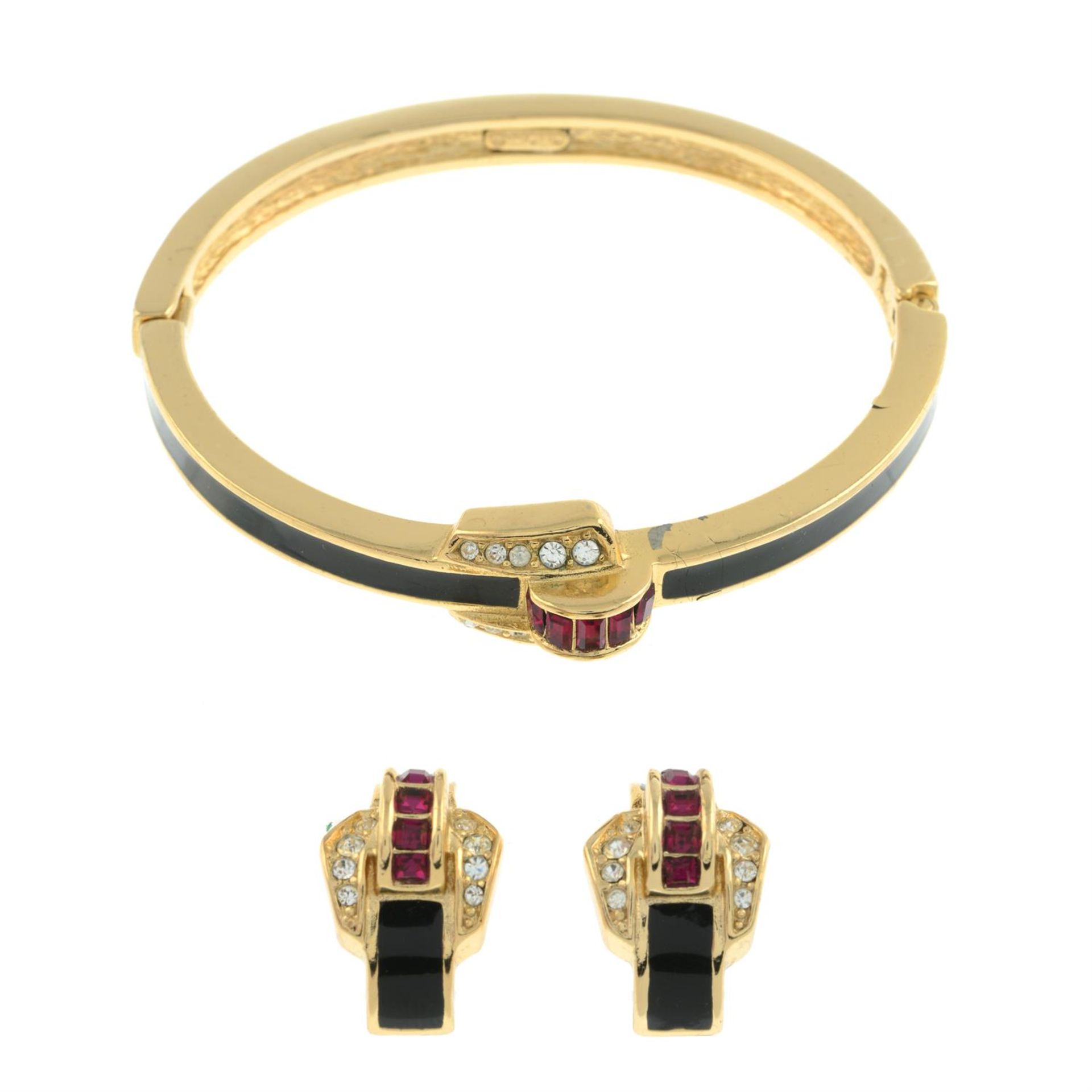 Christian Dior - bangle and clip on earring set.