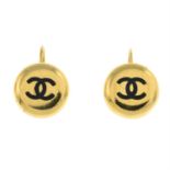 Chanel - CC drop earrings.