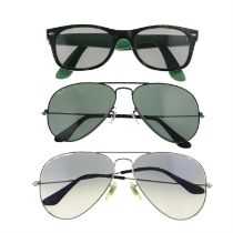 Ray-Ban - three pairs of sunglasses.