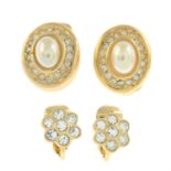 Christian Dior - brooch and two pairs of clip on earrings.
