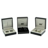 Mont Blanc - three pairs of cufflinks.