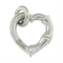 Gucci - silver bamboo heart pendant.