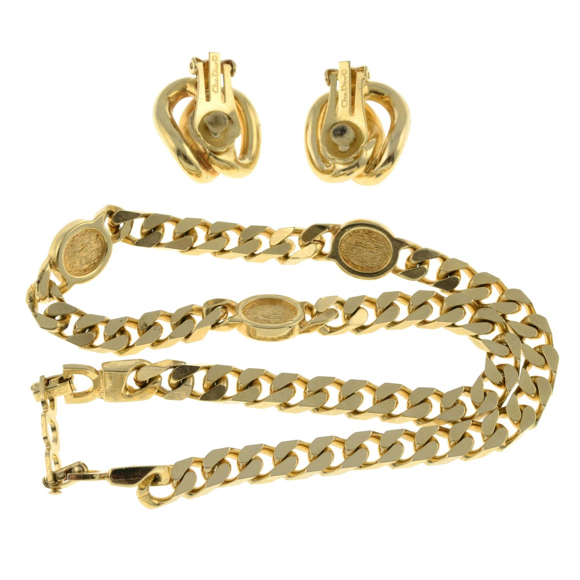 Christian Dior - necklace and clip on earrings. - Image 2 of 2