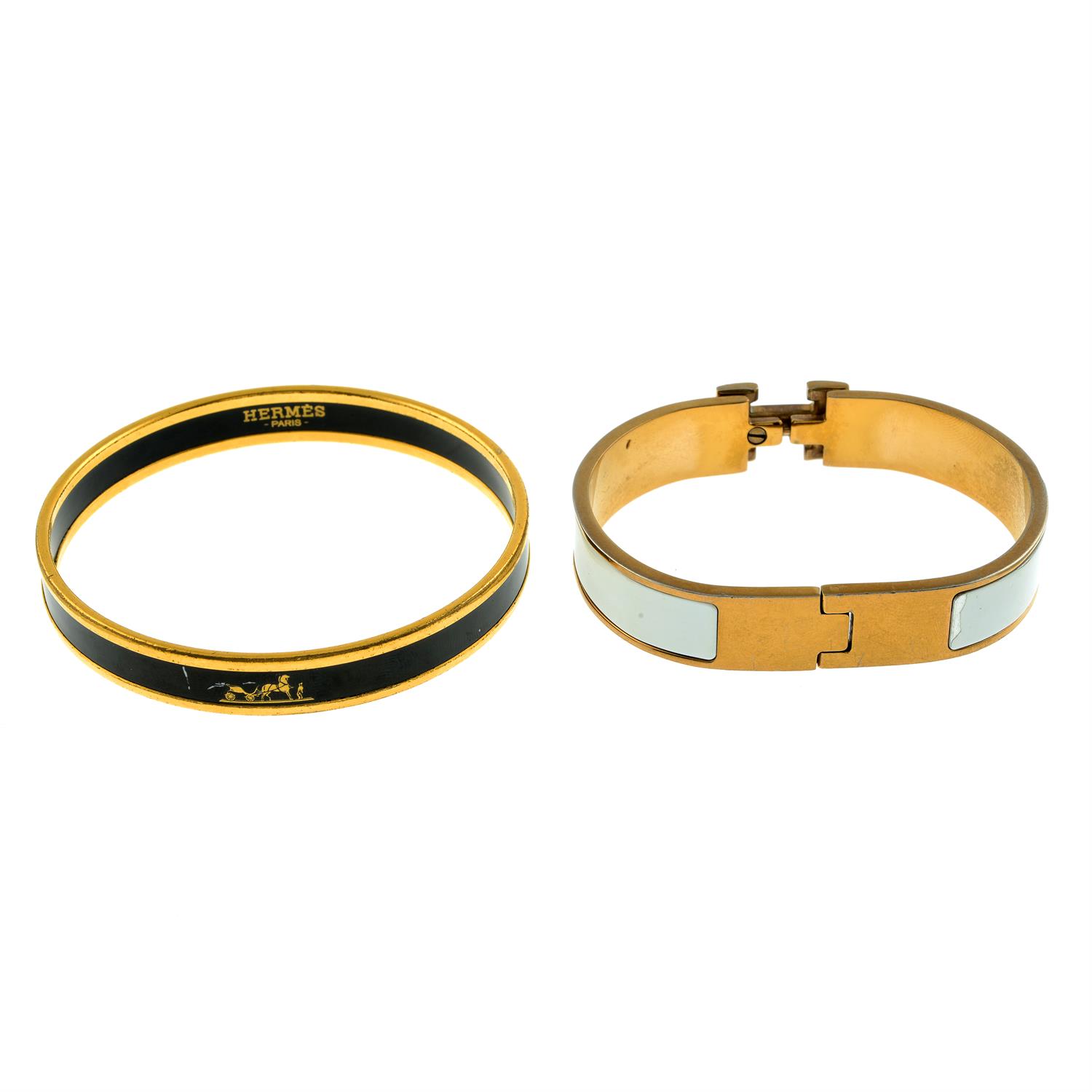 Hermès - Caleche and vintage Clic H bangles. - Image 2 of 2
