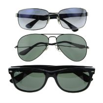 Ray-Ban - three pairs of sunglasses.