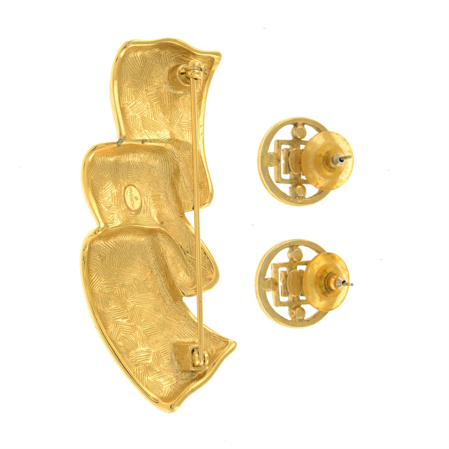 Givenchy - brooch and stud earring set. - Image 2 of 2