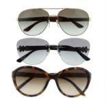 Bulgari - three pairs of sunglasses.