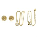 Nina Ricci - two necklaces and clip on earrings.