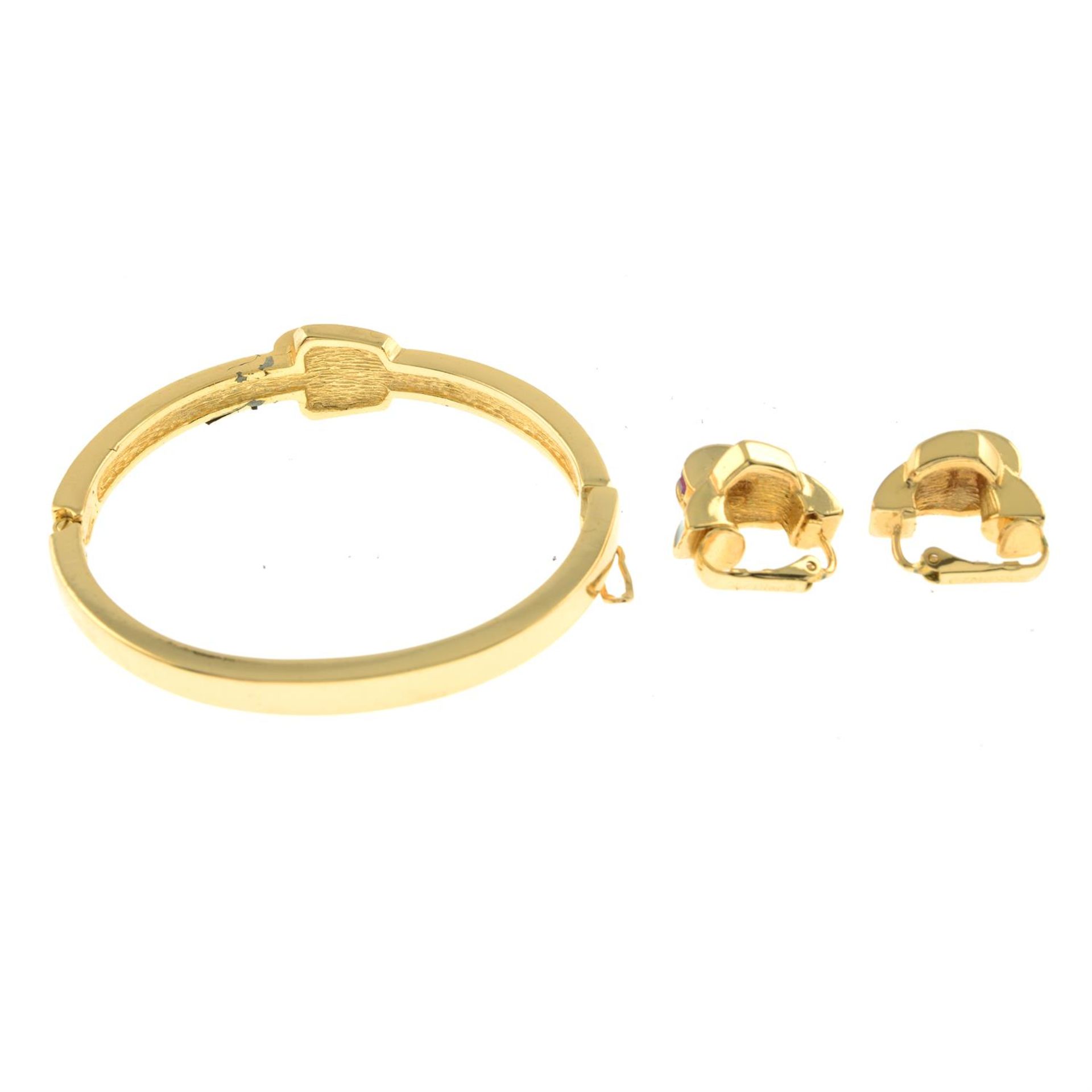 Christian Dior - bangle and clip on earring set. - Image 2 of 3
