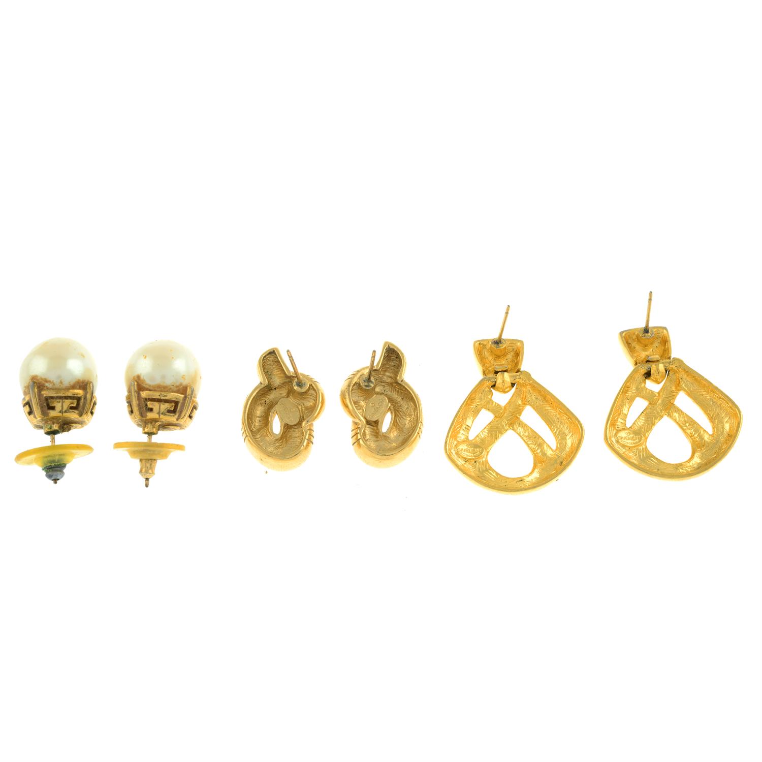 Givenchy - three pairs of stud earrings. - Image 2 of 2