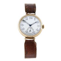 Longines - a trench style wrist watch, 34mm.