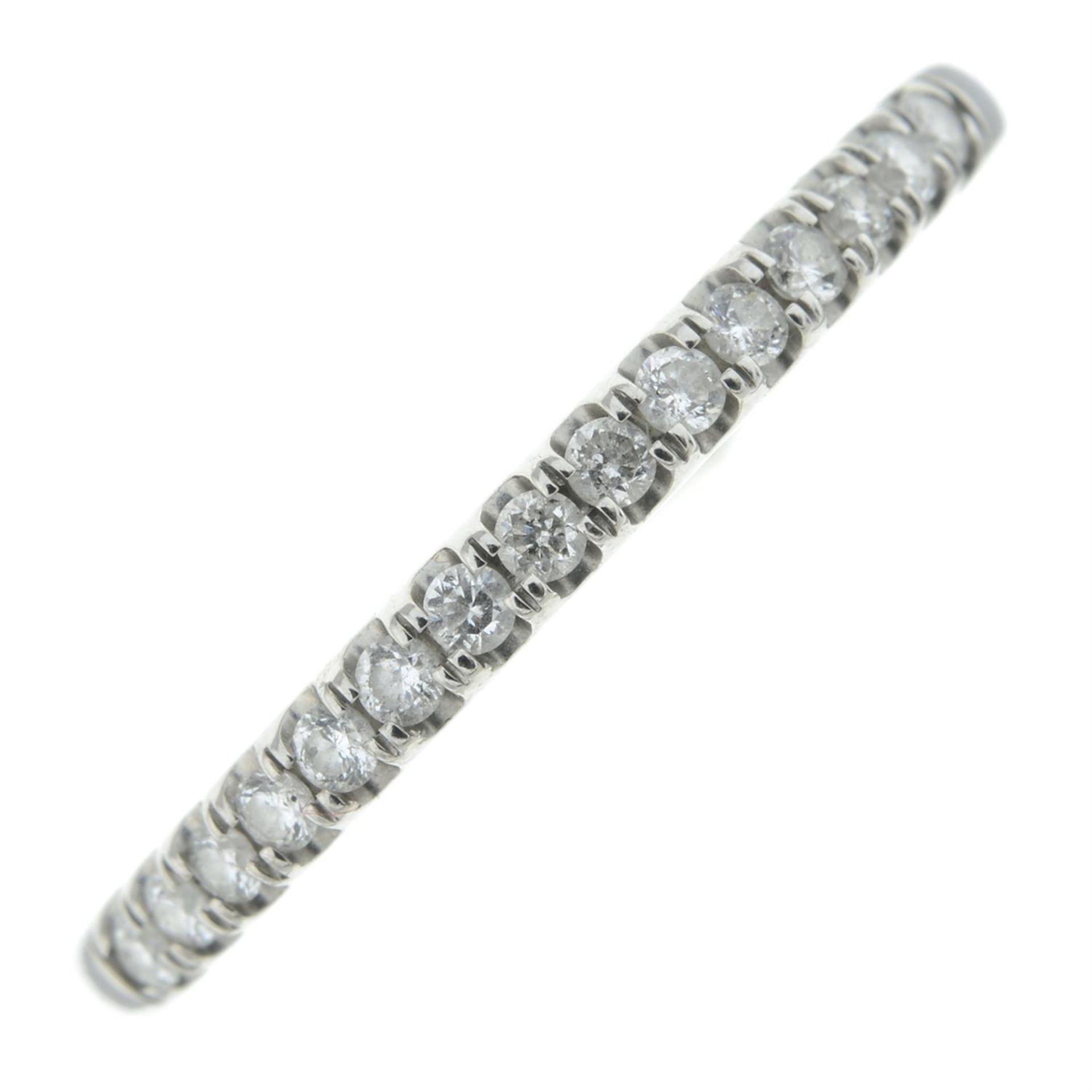 Platinum diamond half eternity ring