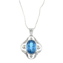 Topaz pendant, with chain