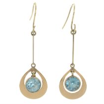 Blue zircon drop earrings
