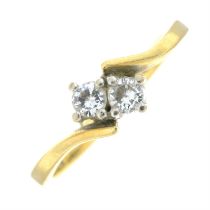 18ct gold diamond crossover ring