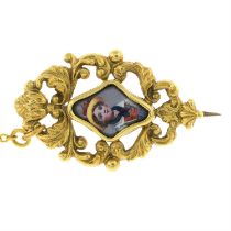 19th century enamel brooch