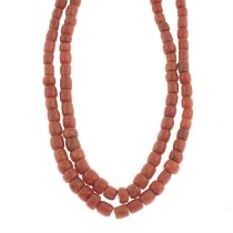 Coral two-row necklace