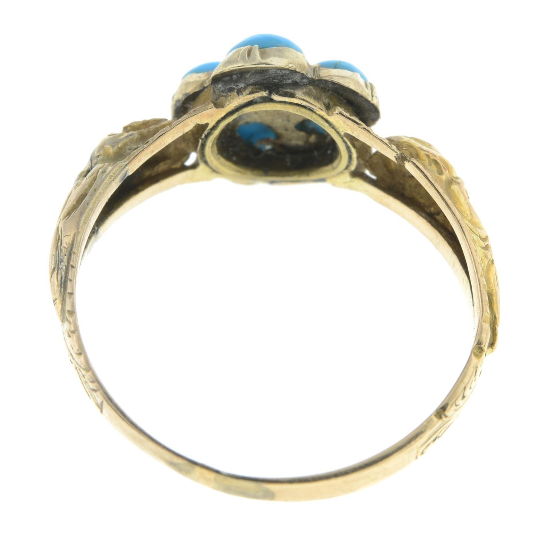 Victorian turquoise & diamond dress ring - Image 2 of 2