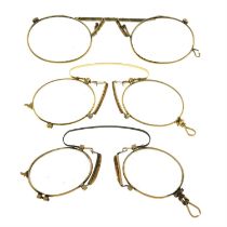 Three pairs of 19th century glasses