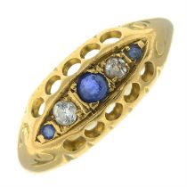 Early 20th century 18ct gold sapphire & diamond dress ring