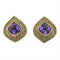 9ct gold amethyst stud earrings