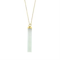 Jade bar pendant with chain