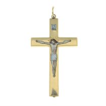 19th century enamel crucifix cross pendant