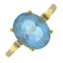 Blue topaz single-stone ring