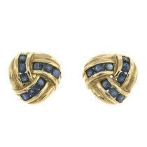 9ct gold sapphire knot earrings