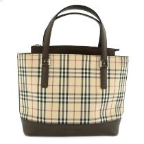 Burberry - House check square zip bag.