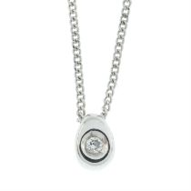 Diamond pendant, with chain