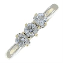 18ct gold diamond three-stone ring