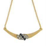 18ct gold diamond & sapphire necklace