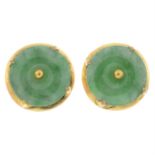 Jade bi stud earrings