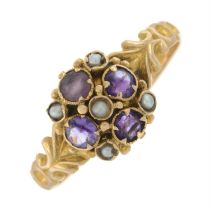 Mid Victorian 15ct gold gem ring