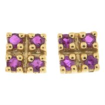 Ruby cluster earrings