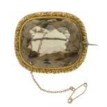 Late 19th century smoky quartz brooch