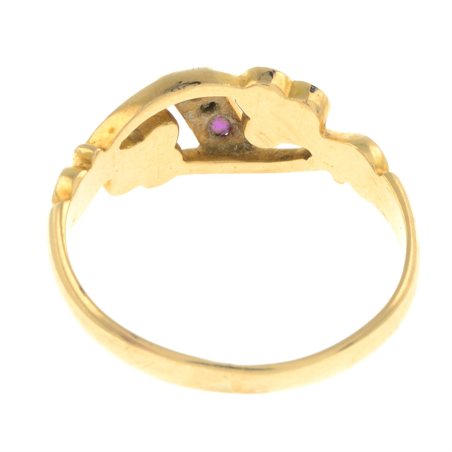 Edwardian18ct gold ruby, split pearl & diamond ring - Image 2 of 2