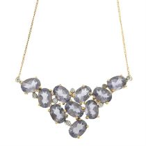 Purple gem & diamond necklace