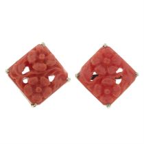 Early 20th century coral earrings
